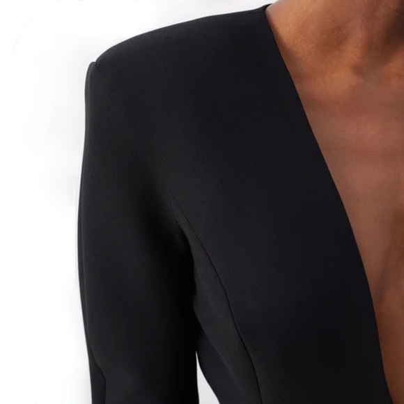 MONOT Black Plunging V-Neck Dress Evening Gown US8 - Picture 12 of 16